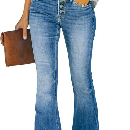 Women's Flare Bell Bottom Jeans High Waisted Wide Leg Bootcut Jeans Stretchy Denim Pants