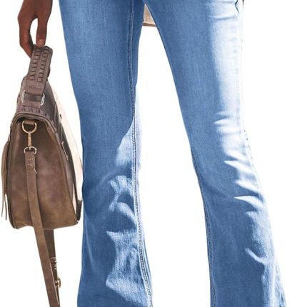 Women's High Waisted Bell Bottom Bootcut Jeans Flared Wide Leg Denim Pants