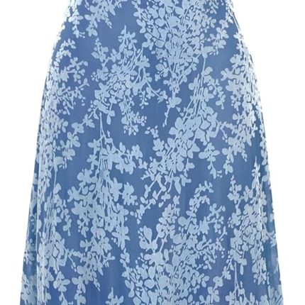 Women's Summer Dress Sleeveless Spaghetti Strap Midi Dress Sexy Cowl Neck Floral Cocktail Dress Party Dresses